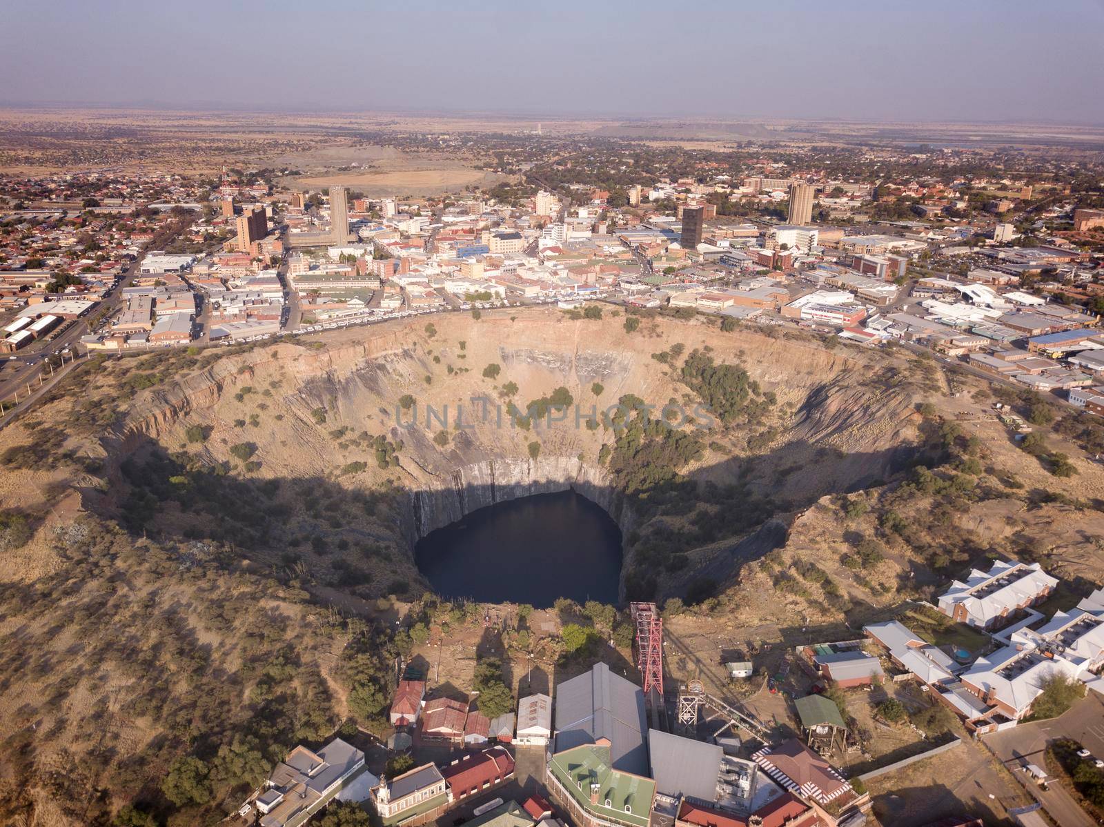 Aerial view of the big hole of Kimberley, South Africa by fivepointsix