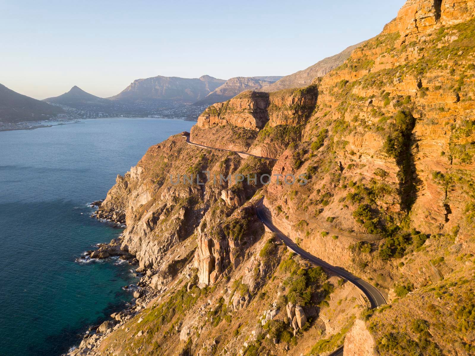 Aerial of Chapmans Peak drive, Hout Bay, South Africa by fivepointsix