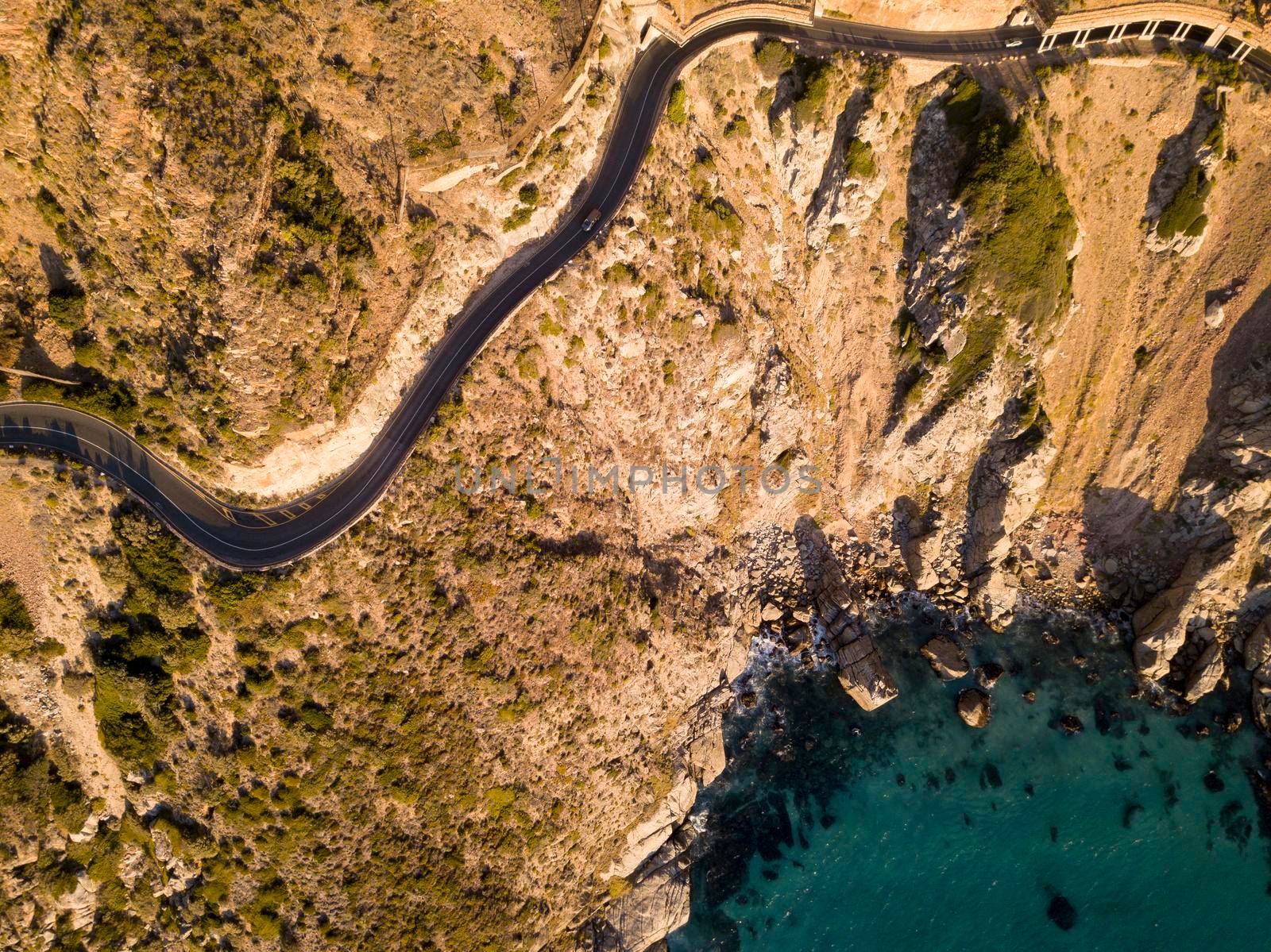Aerial of Chapmans Peak drive, Hout Bay, South Africa by fivepointsix