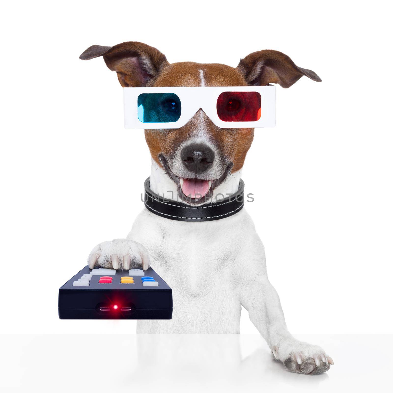 remote control 3d glasses tv movie dog  by Brosch