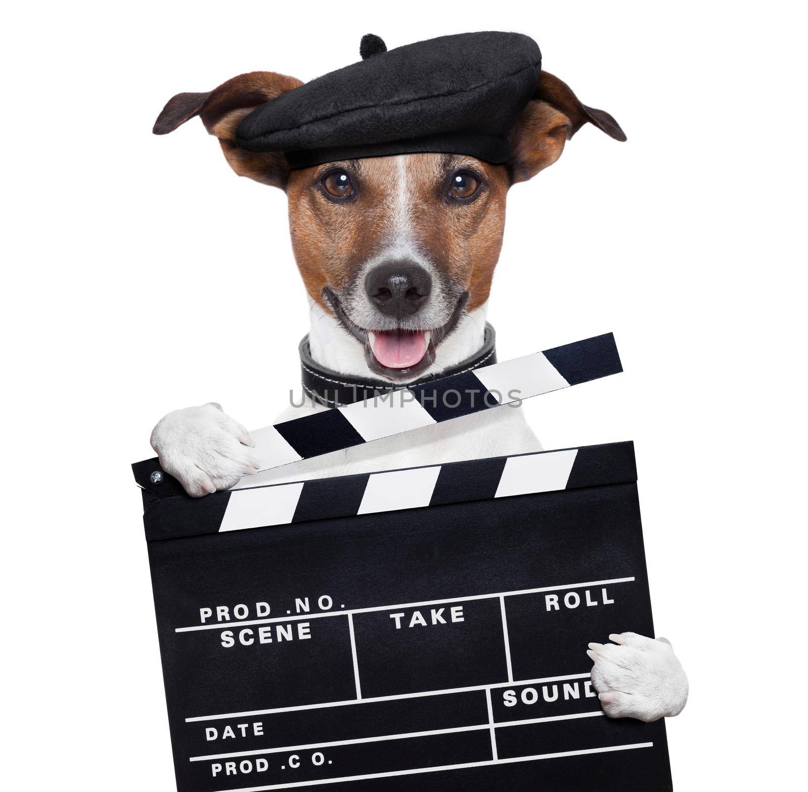 movie clapper board director dog by Brosch