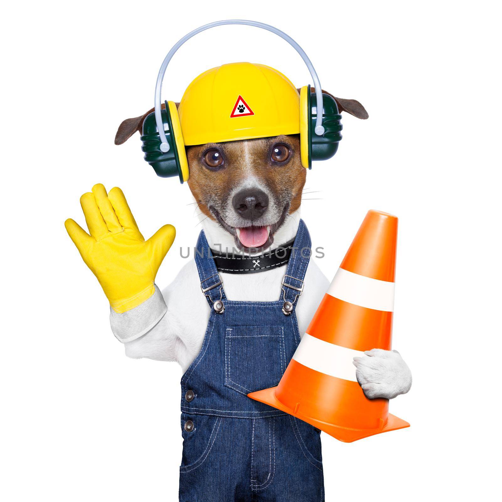 under construction dog by Brosch