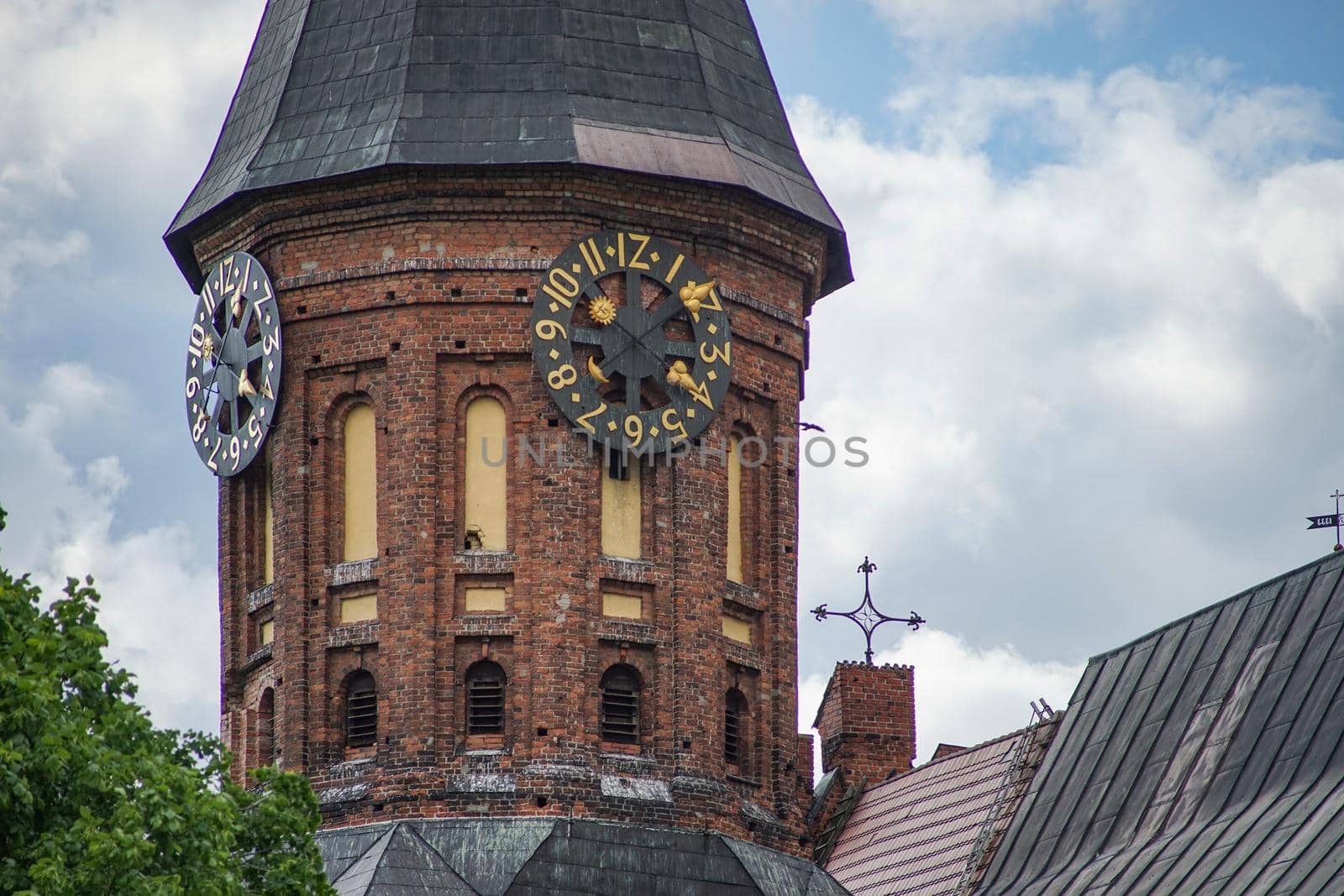 Kaliningrad, Russia. Landscape with views of the Cathedral on the island of Kant.