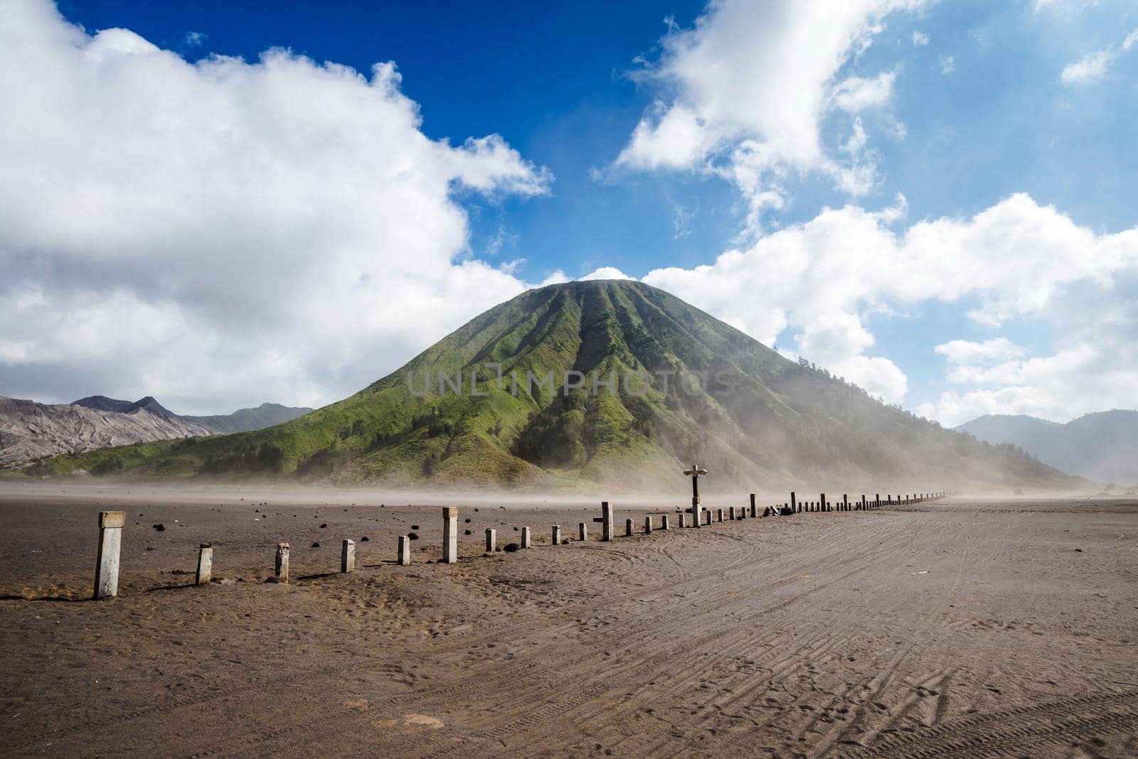 Mount Batok volcanoes in Bromo Tengger Semeru National Park, East Java, Indonesia.