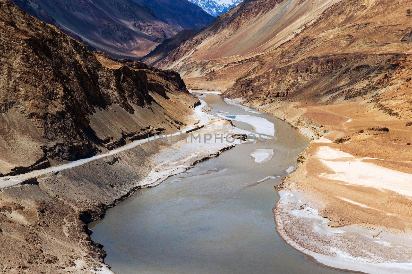 Confluence of Zanskar and Indus rivers - Leh, Ladakh, India
