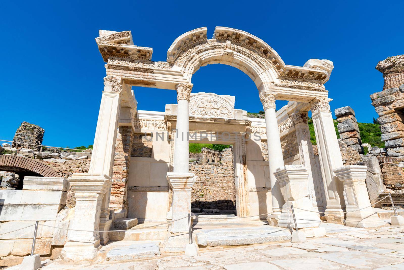 Ancient ruins in Ephesus Turkey, Ephesus contains the ancient largest collection of Roman ruins in the eastern,Turkey by Nuamfolio