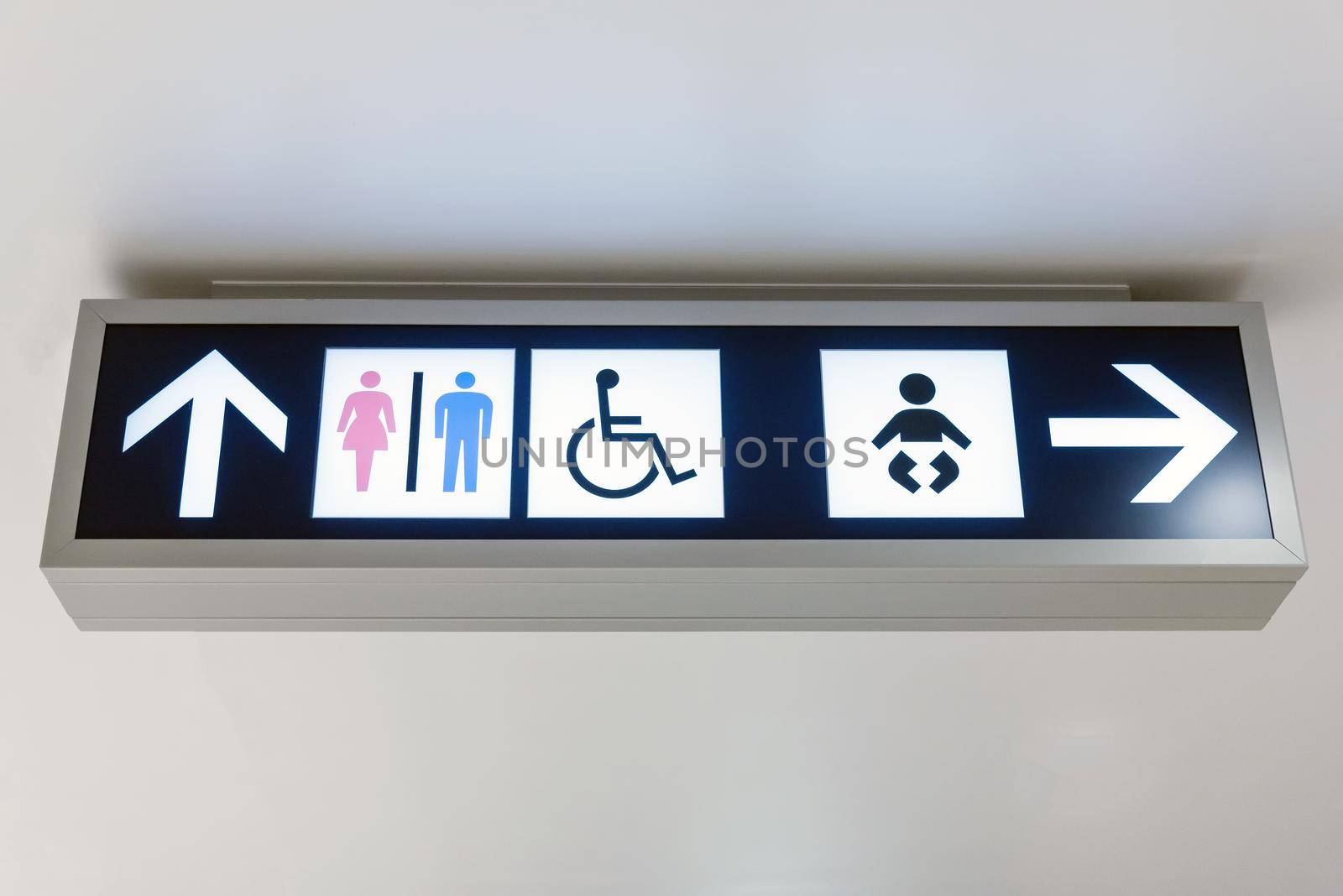 Information sign board show the direction for passenger to different service area at International Airport by Nuamfolio
