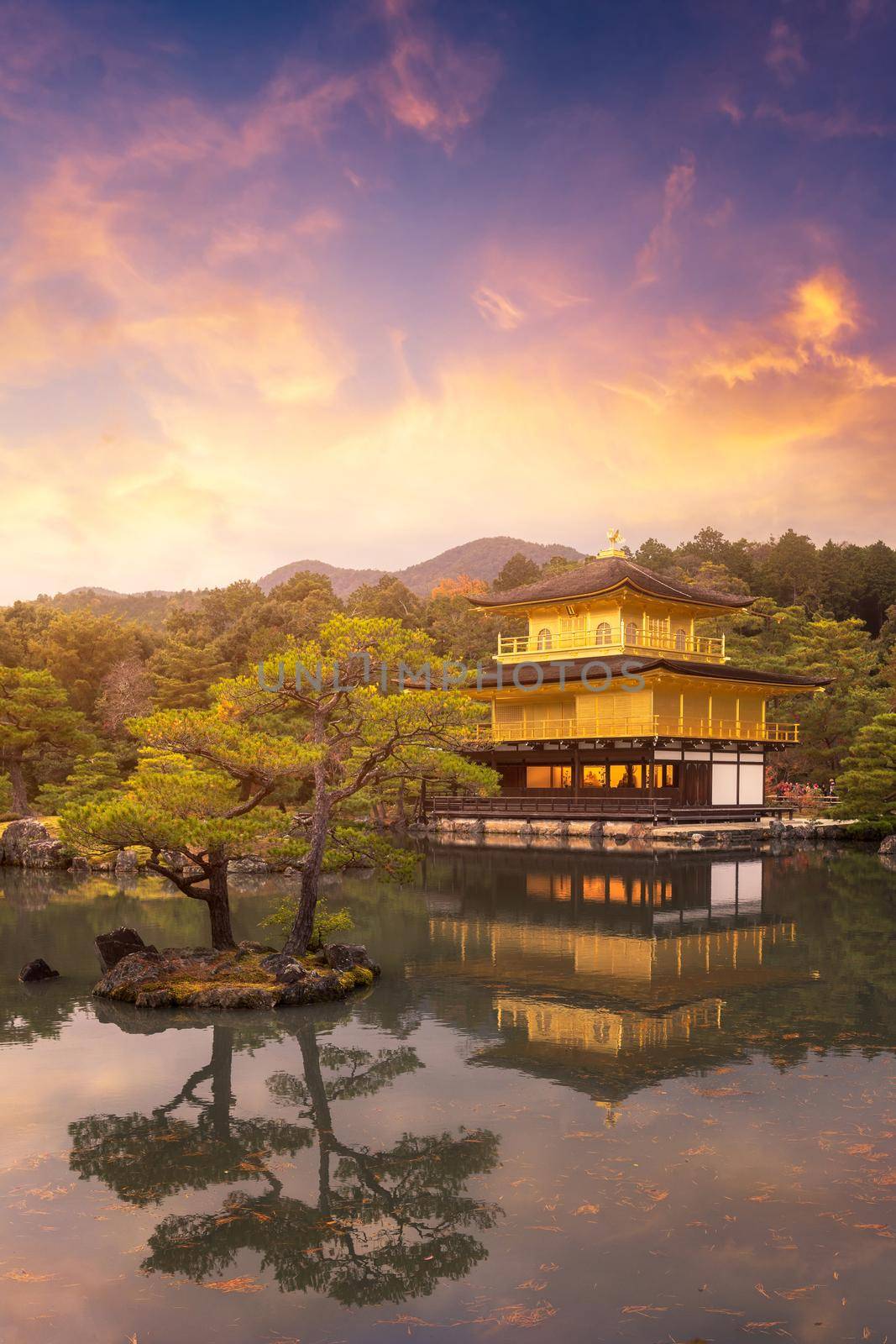 Kinkakuji Temple the temple of the Golden Pavilion a buddhist temple in Kyoto,Japan by Nuamfolio