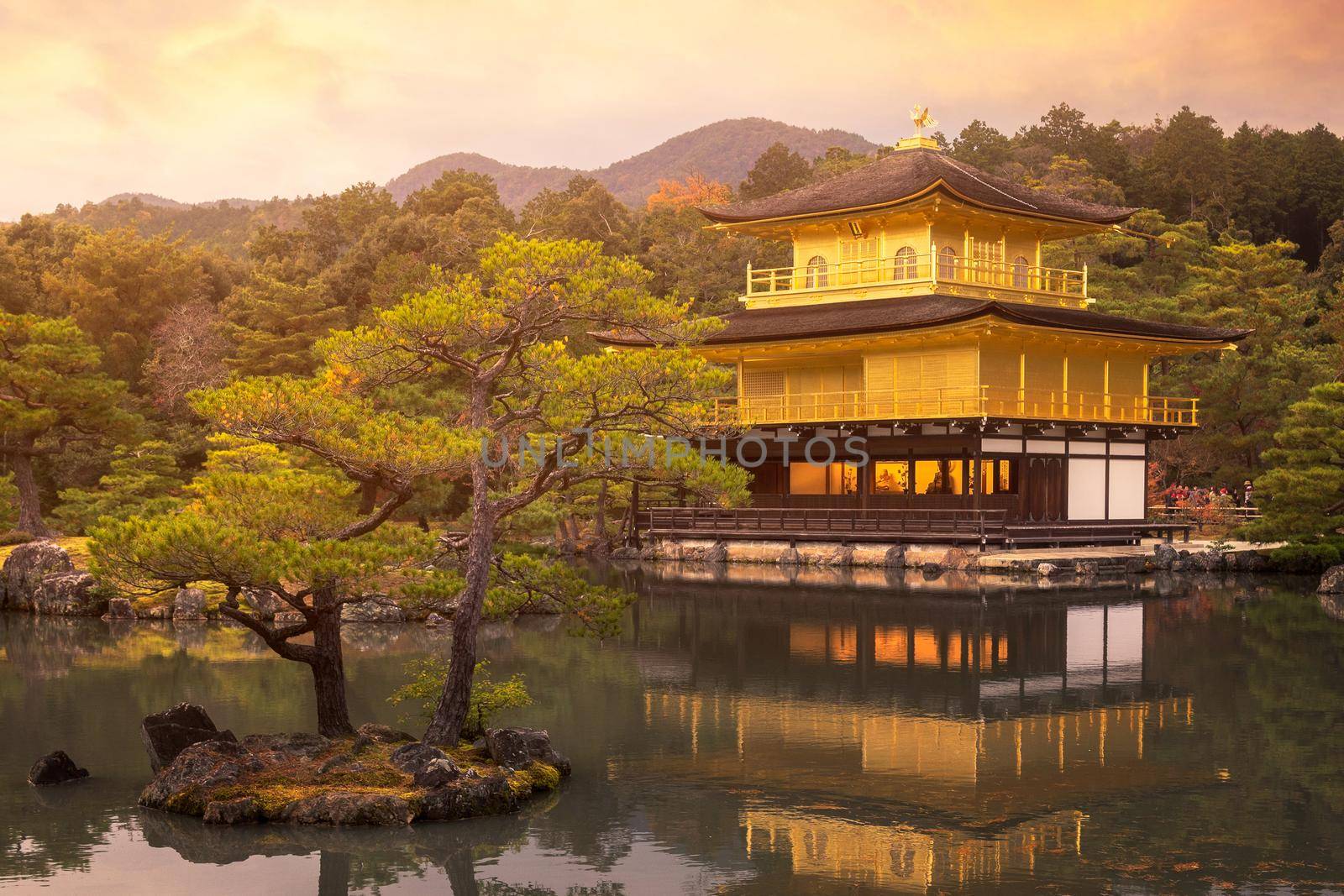 Kinkakuji Temple the temple of the Golden Pavilion a buddhist temple in Kyoto,Japan