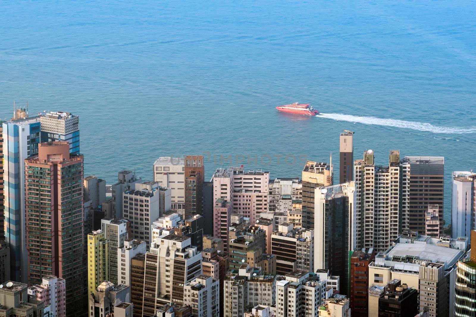 Hong kong downtown the famous cityscape view of Hong Kong skyline by Nuamfolio