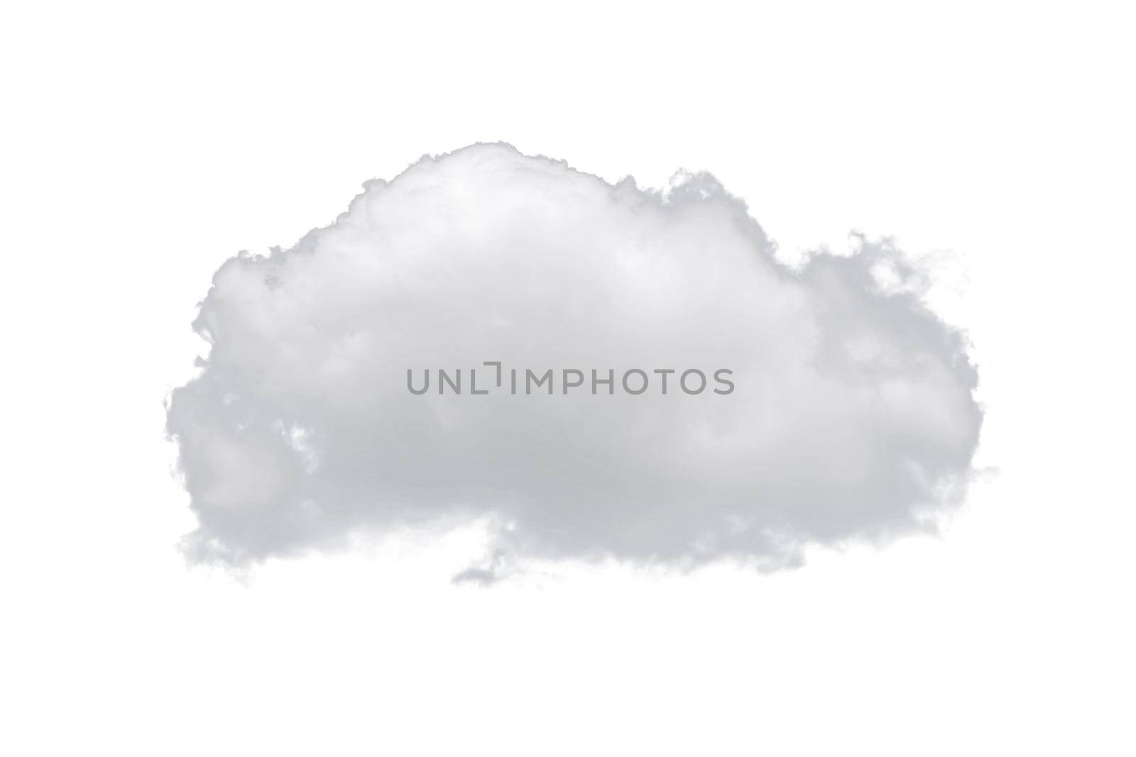 Nature single white cloud isolated on white background. Cutout clouds element design for multi purpose use. by Nuamfolio