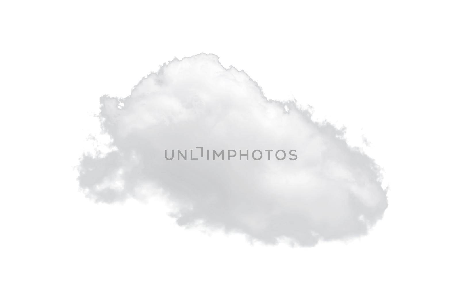 Nature single white cloud isolated on white background. Cutout clouds element design for multi purpose use. by Nuamfolio