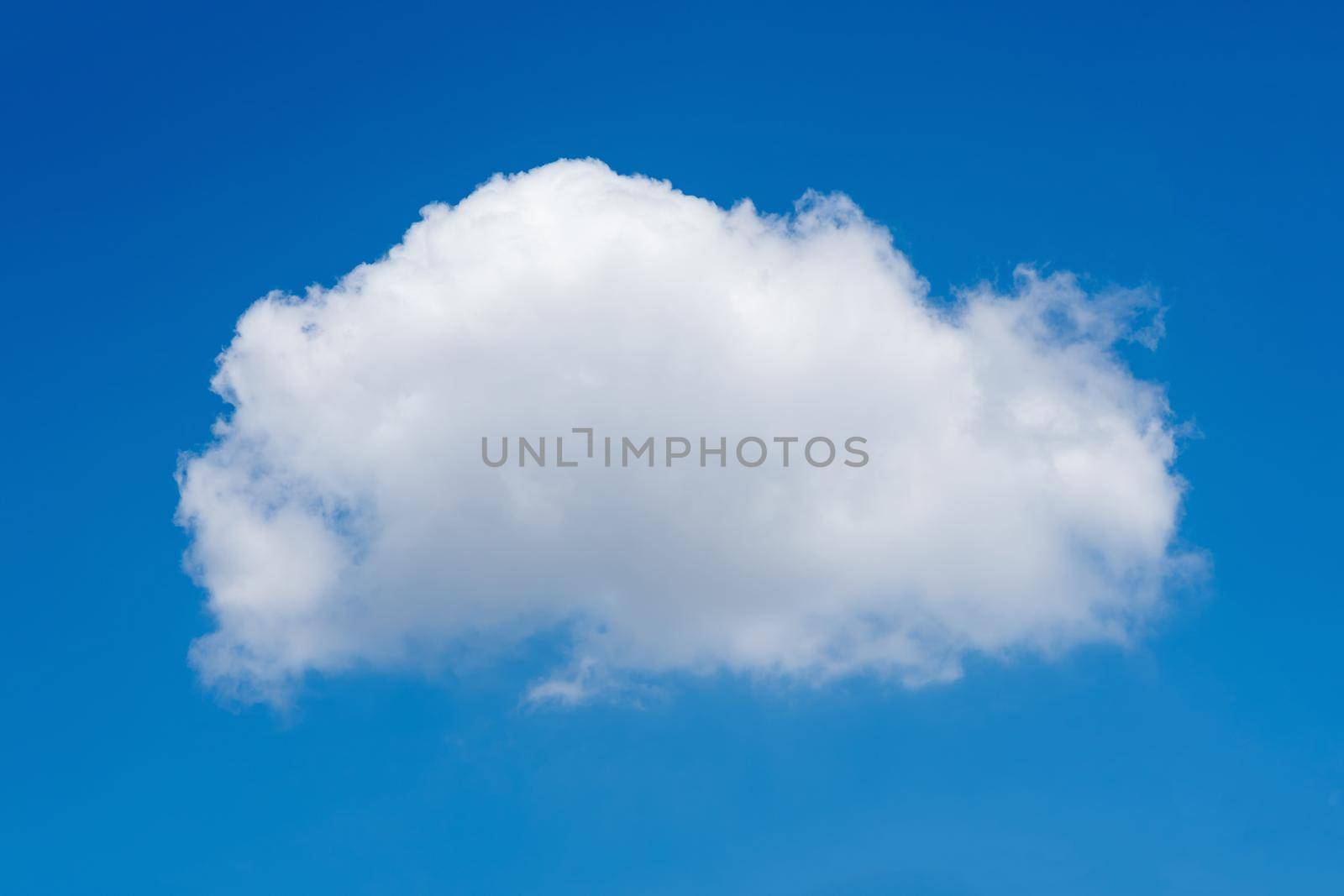 Single nature white cloud on blue sky background in daytime, photo of nature cloud for freedom and nature concept