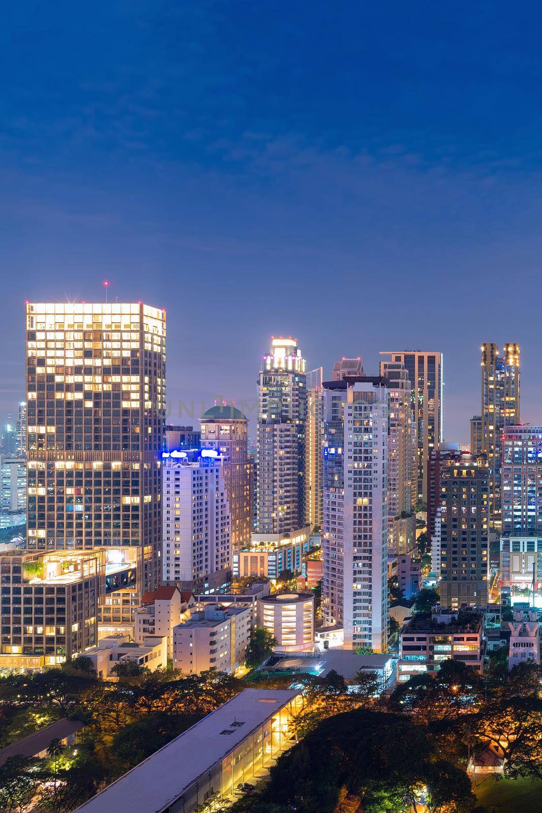 Cityscape view of modern office business building in business zone at Bangkok,Thailand. Bangkok is the capital of Thailand and also the most populated city in Thailand.