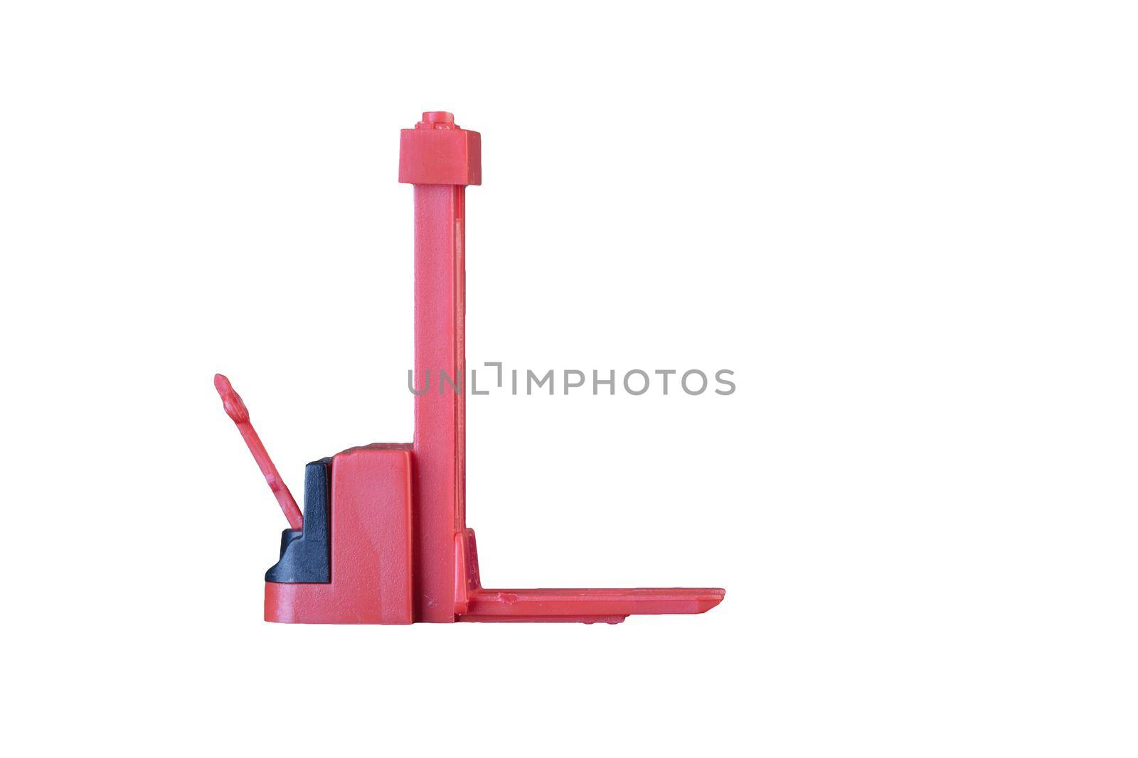 Miniature lifting tools isolated with clipping paht on white background. Elegant Design with copy space for placement your text, mock up for industrial and logistic concept