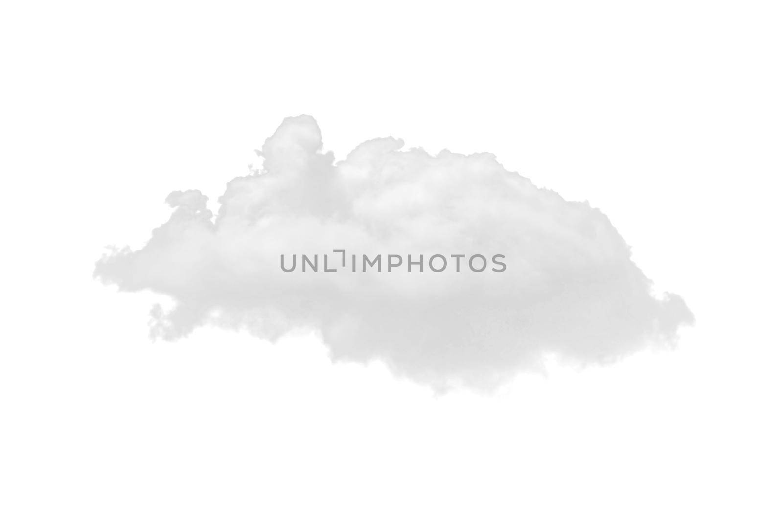 Nature single white clouds on white background. Cutout clouds element design for multi purpose use. by Nuamfolio