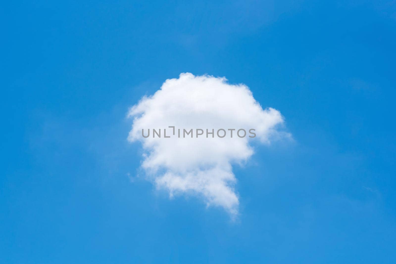 Single nature white cloud on blue sky background in daytime, photo of nature cloud for freedom and nature concept.