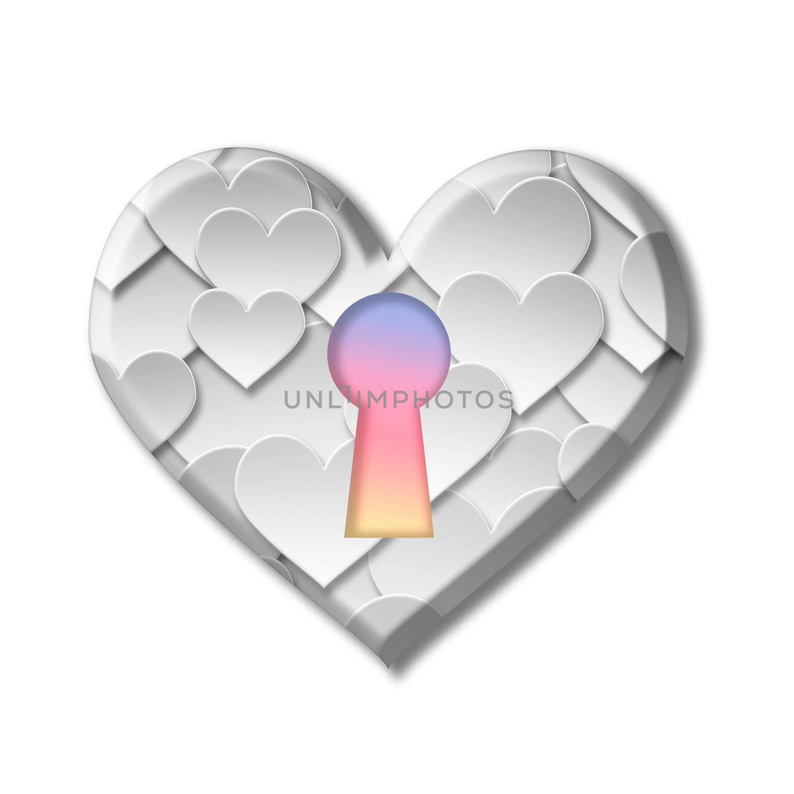 Paper valentine love heart symbol with drop shadows background. Element design for background,backdrop and valentine love heart concept 