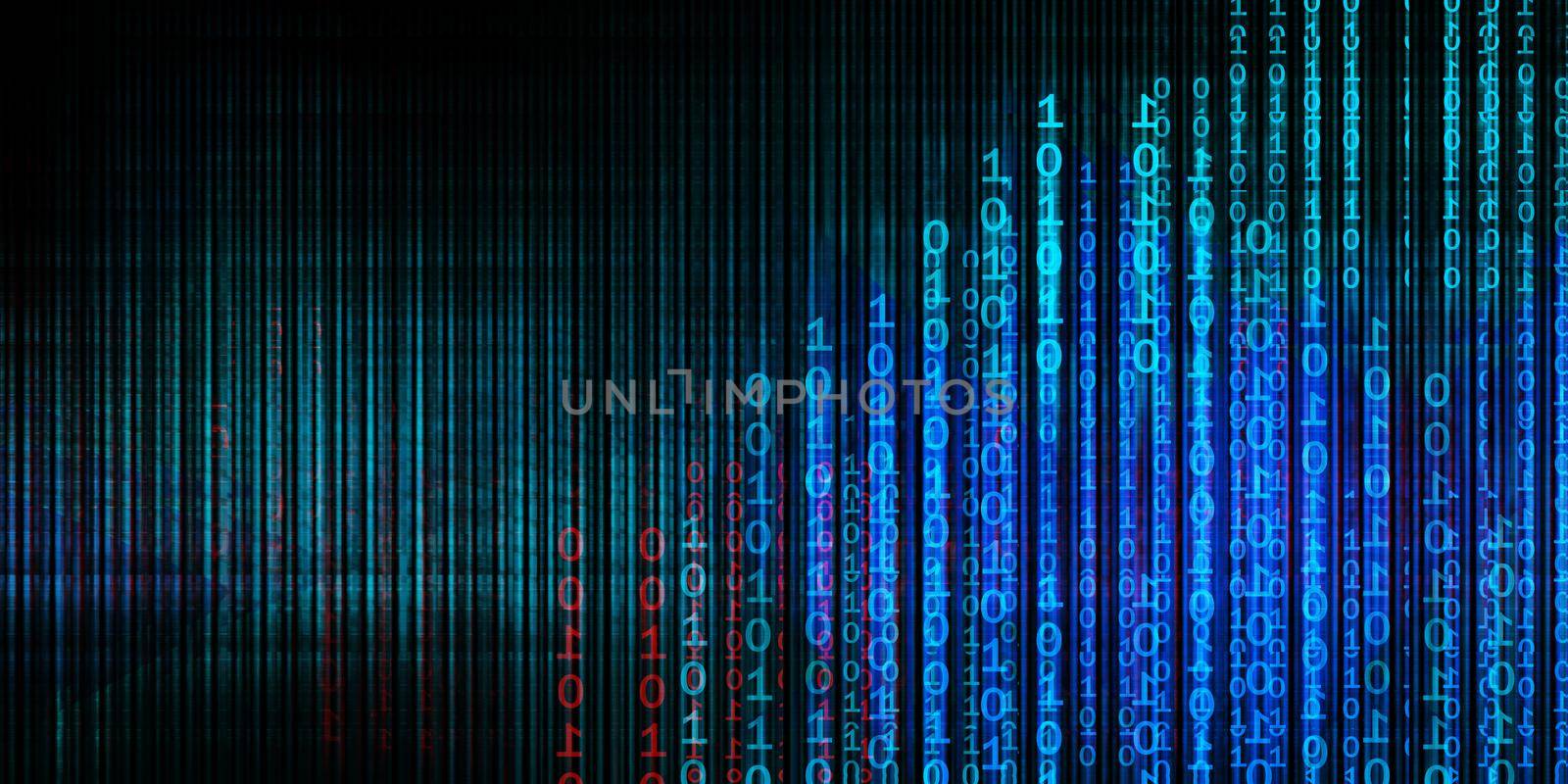 Binary Code Background as an Advanced Computer Data Technology