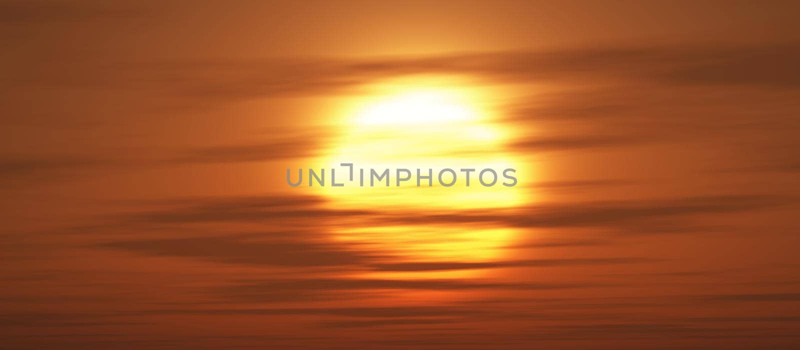 sunrise in Africa big sun, 3d render illustration