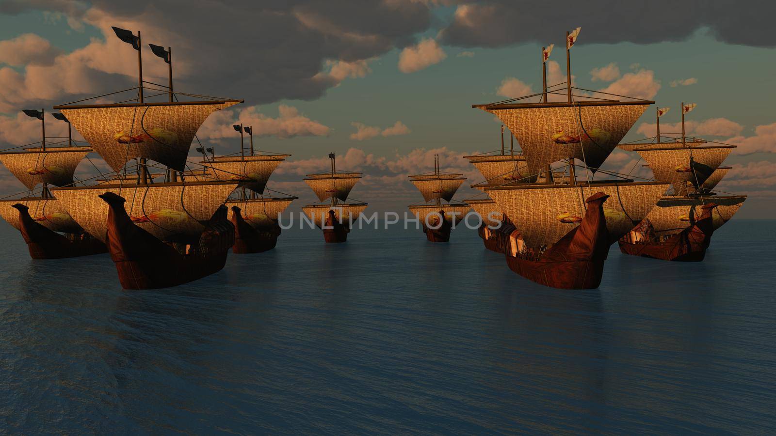 old ships sunset over sea by alex_nako