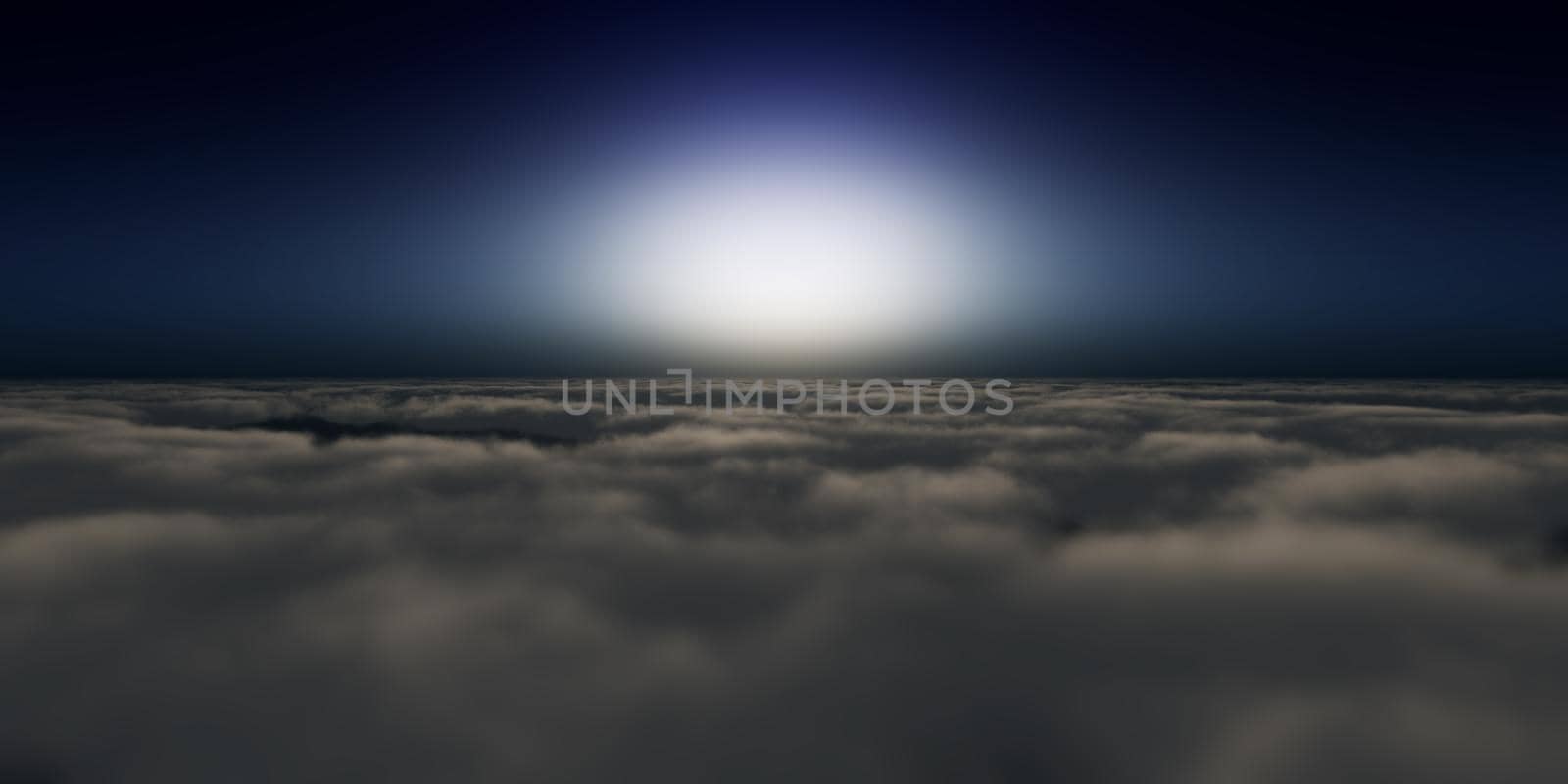 high above clouds sunset 3d render by alex_nako