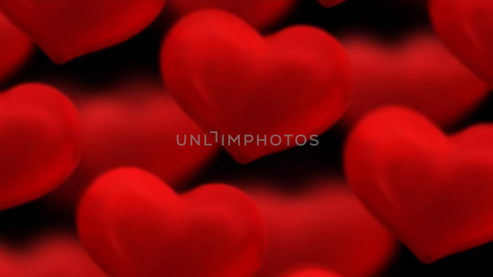 red hearts closeup abstract background illustration render