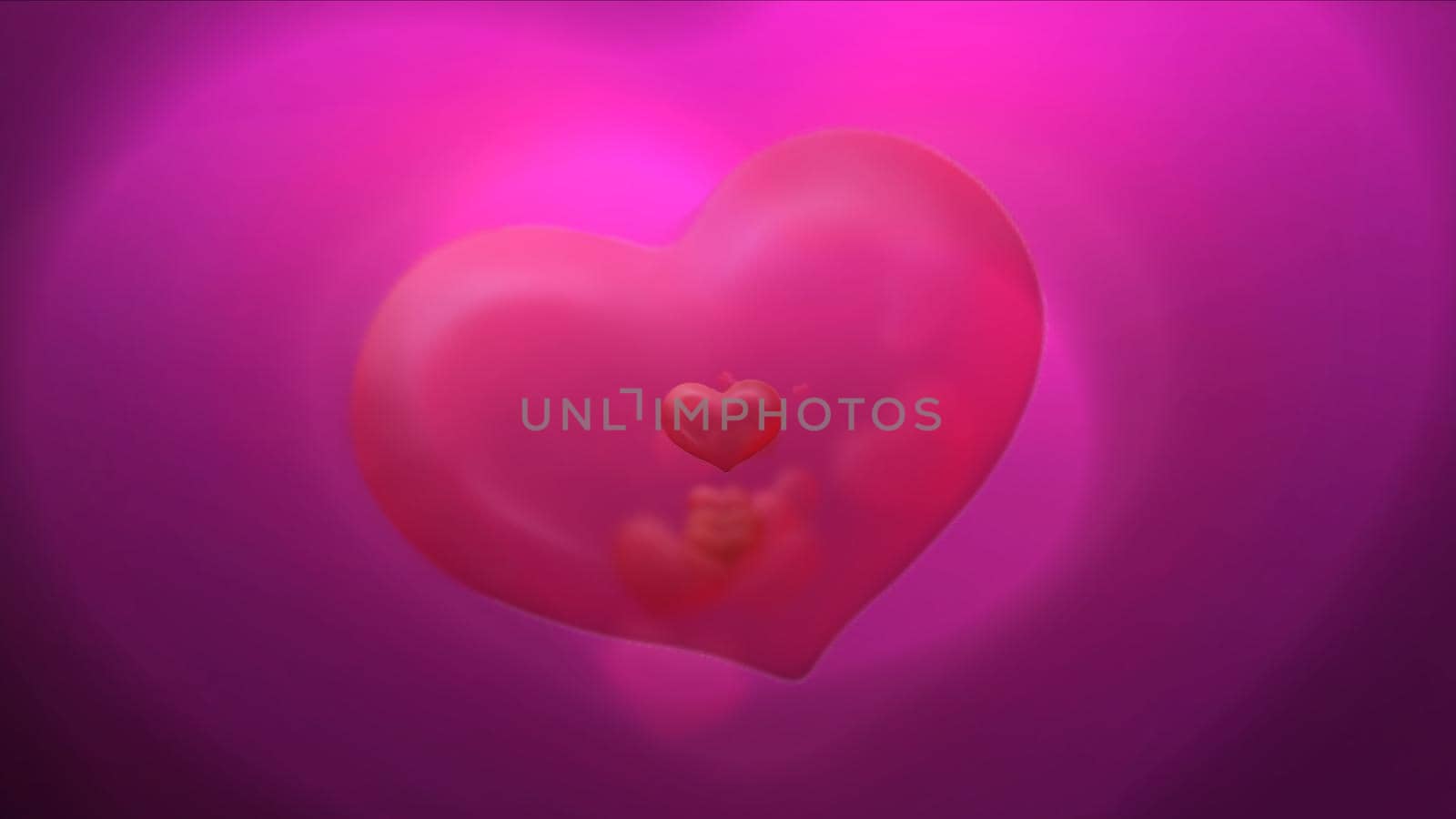 romantic hearts abstract background card. render illustration