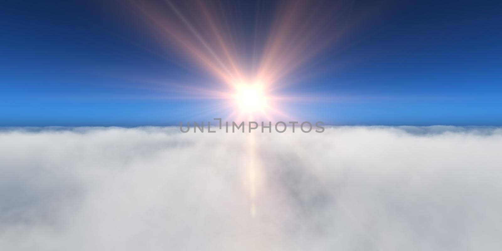 fly above clouds sun ray light by alex_nako