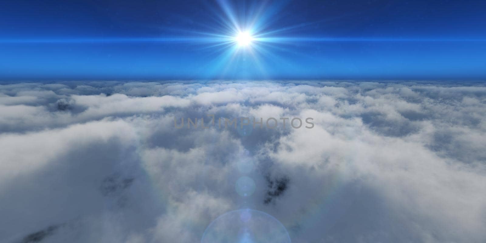 fly above clouds sun ray light by alex_nako