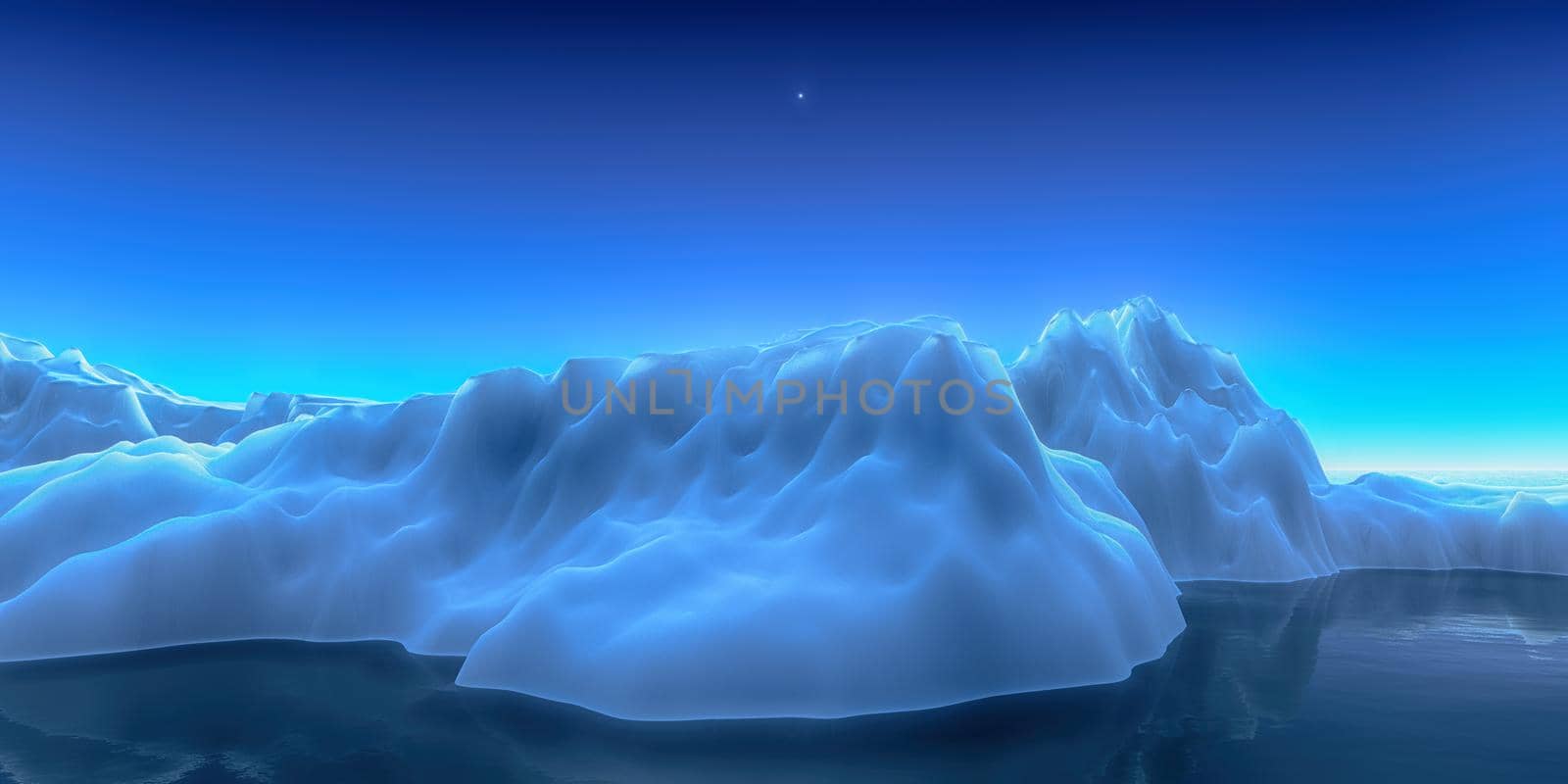 ice berg on see 3d render by alex_nako