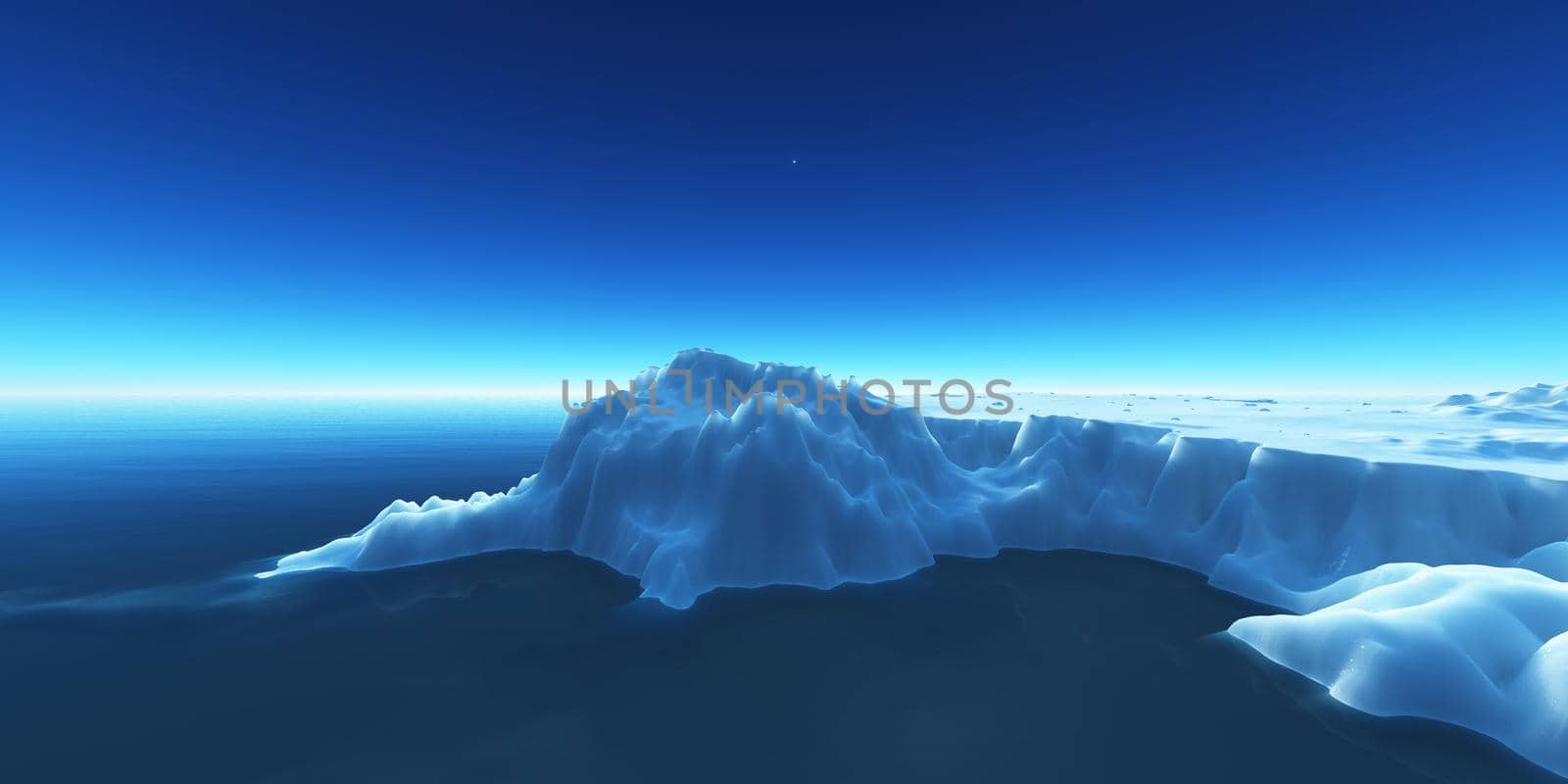 ice berg on see 3d render by alex_nako