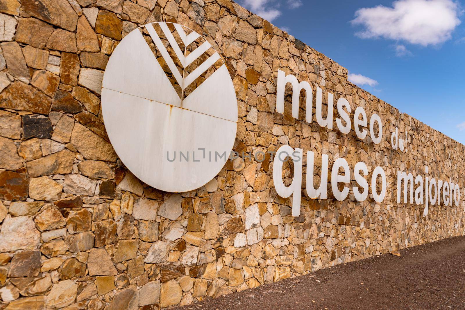 Antigua, Spain – October 4, 2020: Traditional building converted into a Majorero cheese museum, in Antigua in the inner part of Fuerteventura Island.