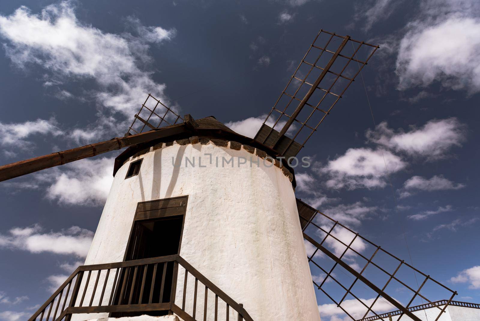 Windmills on the island of Fuerteventura in Spain.