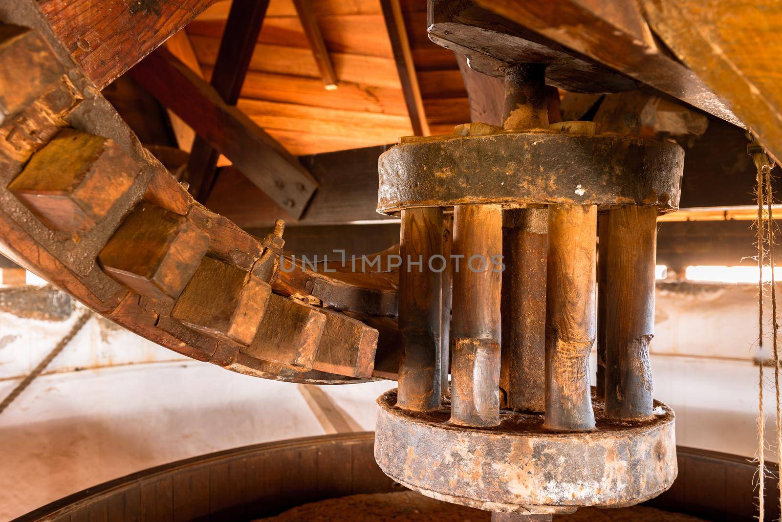 Antigua, Spain – October 4, 2020: Traditional building converted into a Majorero cheese museum, in Antigua in the inner part of Fuerteventura Island.