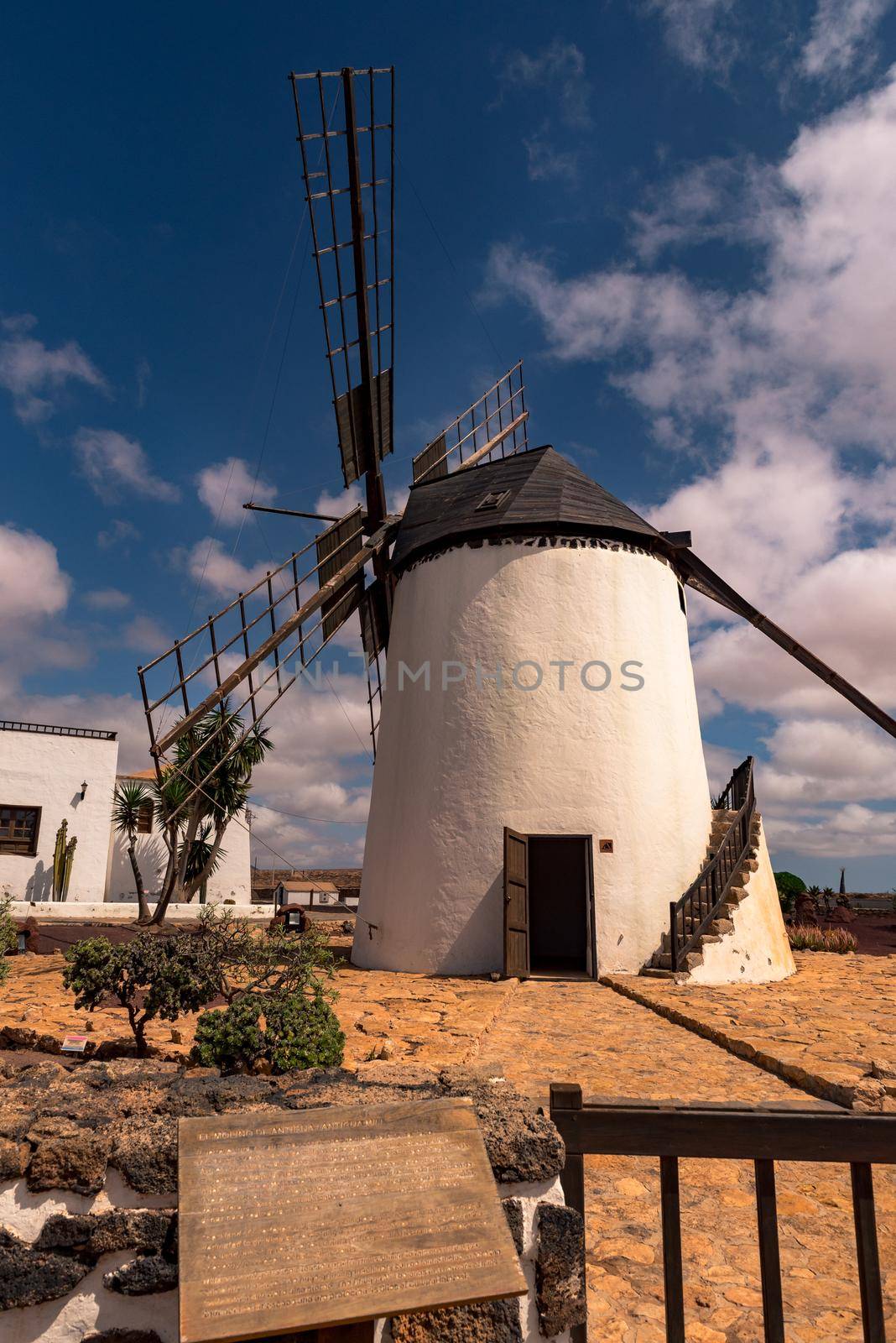 Windmills on the island of Fuerteventura in Spain.