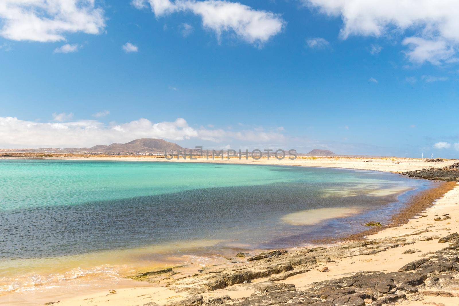 Trail in Isla Lobos in Fuerteventura in the summer 2020.