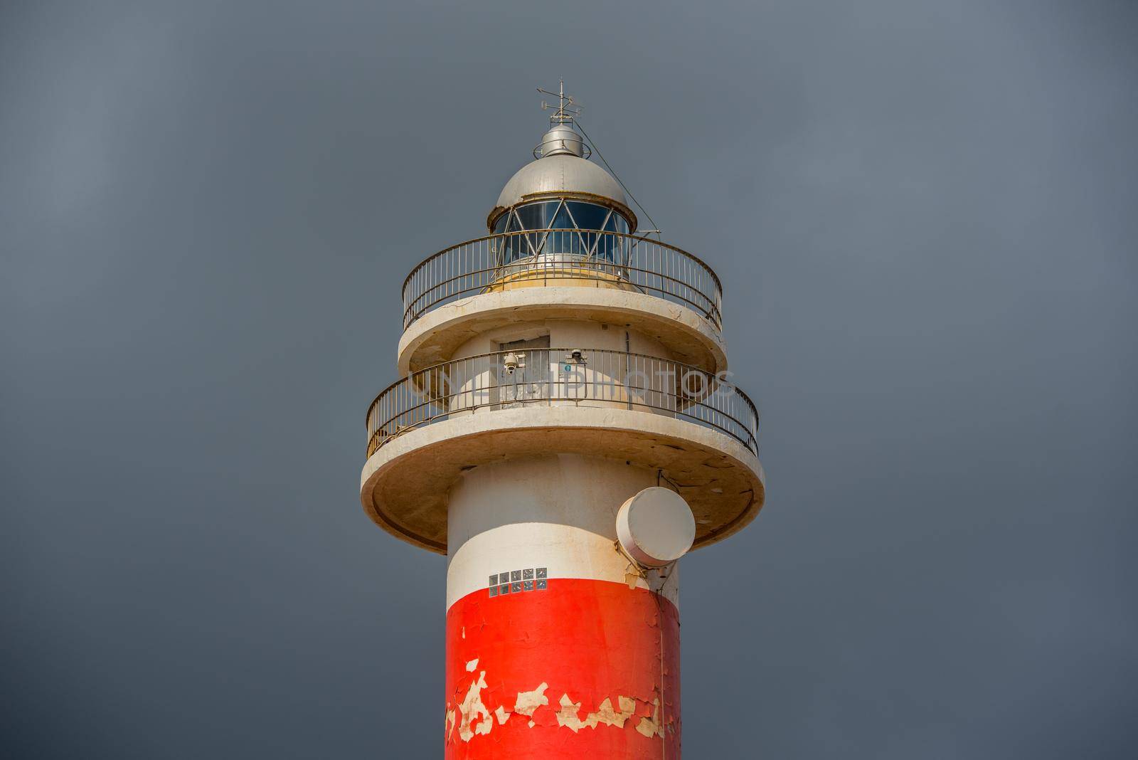 El Cotillo, Fuerteventura, Spain : 2020 October 2 : Sunset Lighthouse Faro el toston, El Cotillo, Fuerteventura, Spain in summer.