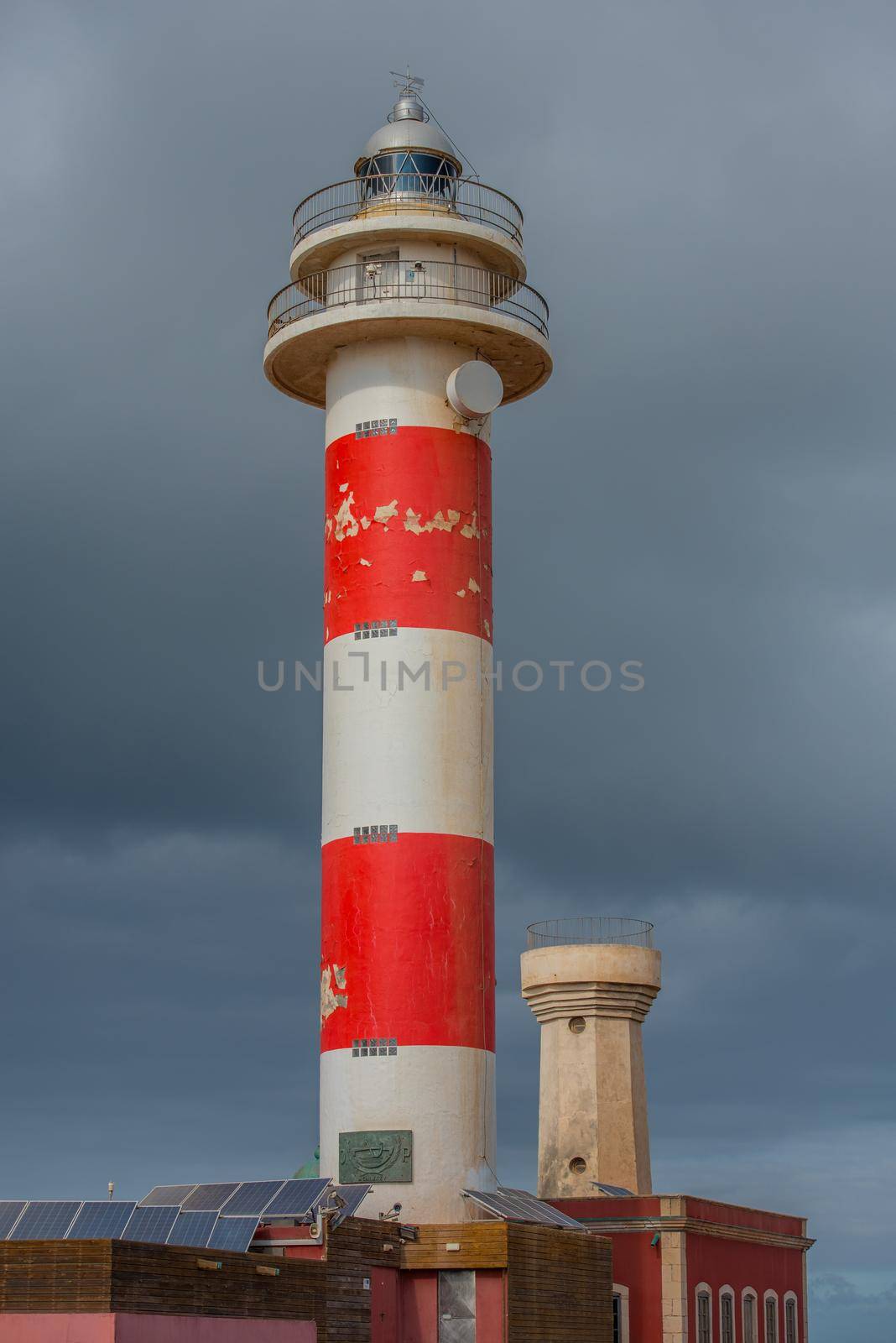 El Cotillo, Fuerteventura, Spain : 2020 October 2 : Sunset Lighthouse Faro el toston, El Cotillo, Fuerteventura, Spain in summer.