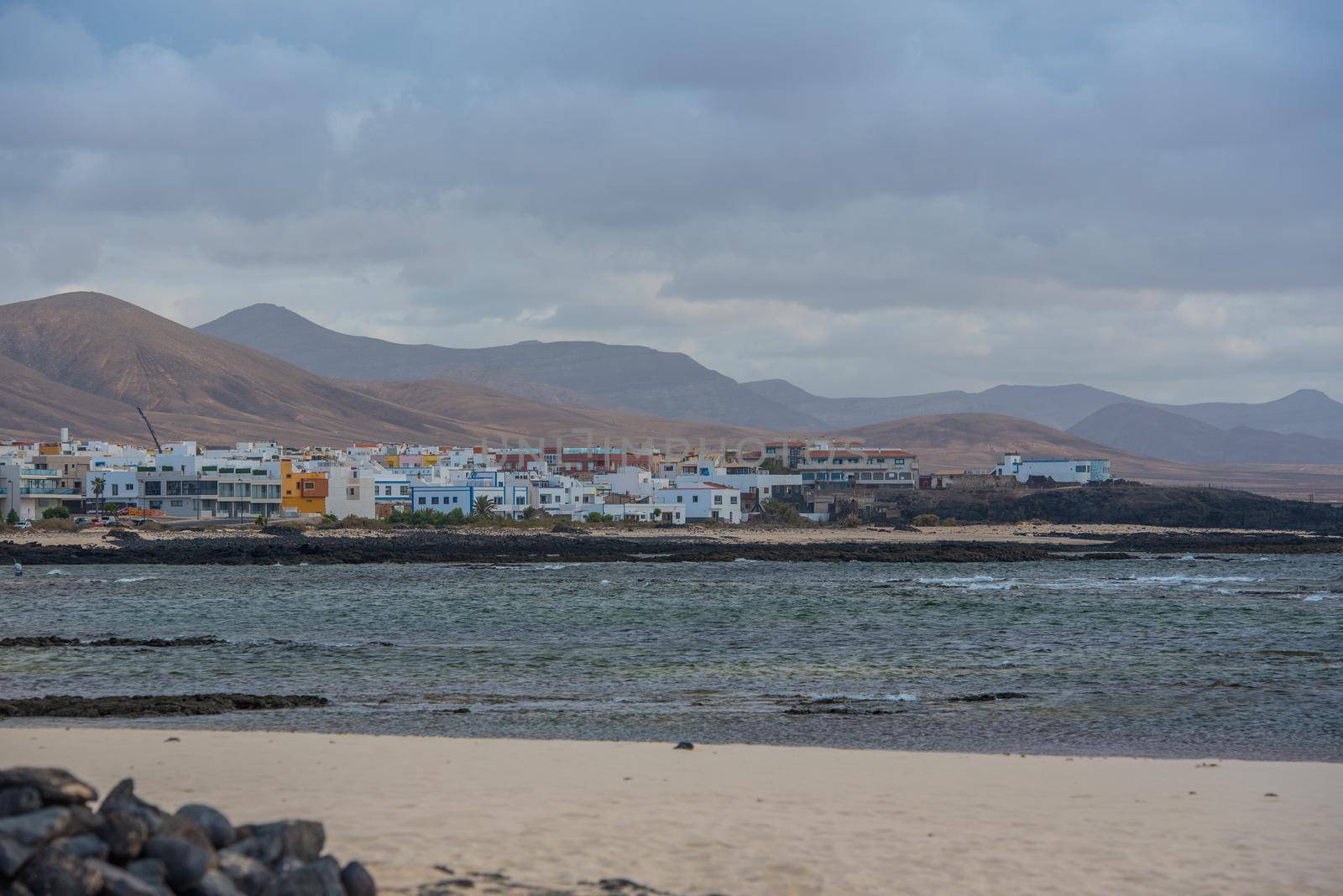 Cityscpe of El Cotillo, Fuerteventura, Spain in summer.