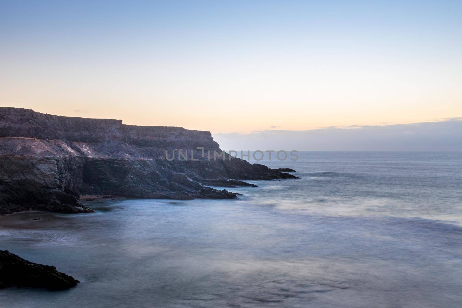 Los Molinos beach in Fuerteventura, Canary Islands in summer 2020.