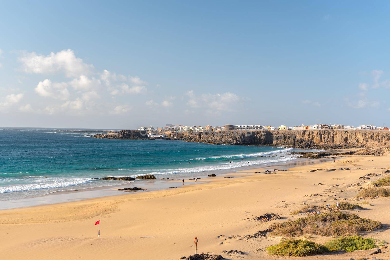 Coast in Fuerteventura at El Cotillo in the Canary Islands, Spain.