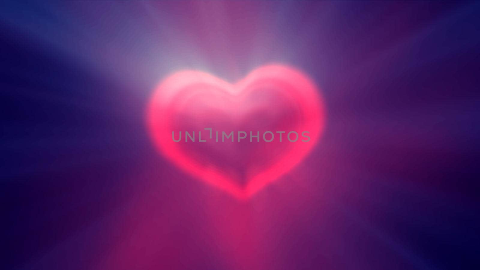 red heart neon glow ray light. illustration render