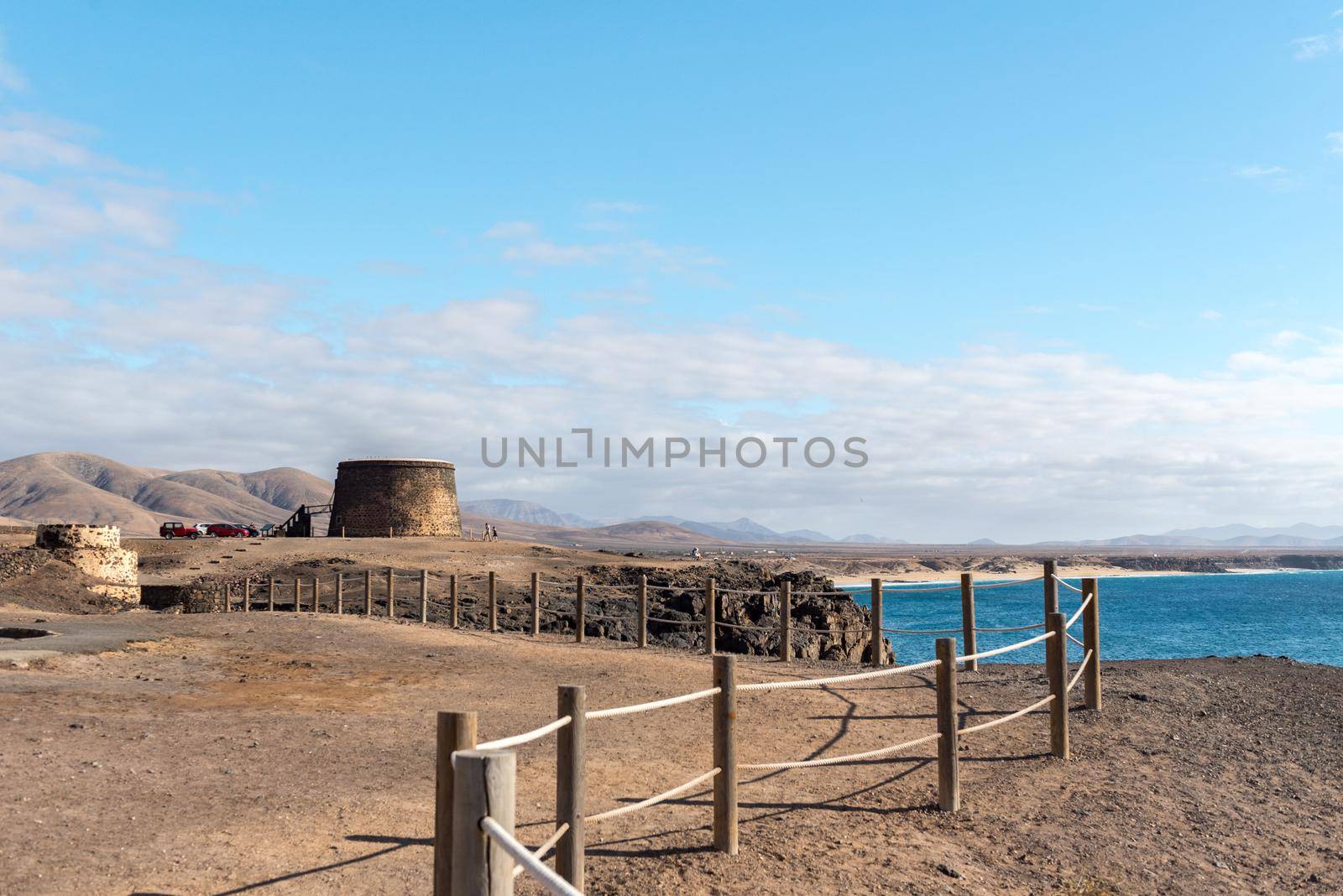 El Cotillo, Spain : 2020 October 1 : El Castillo in the coast in Fuerteventura at El Cotillo in the Canary Islands, Spain in summer 2020.