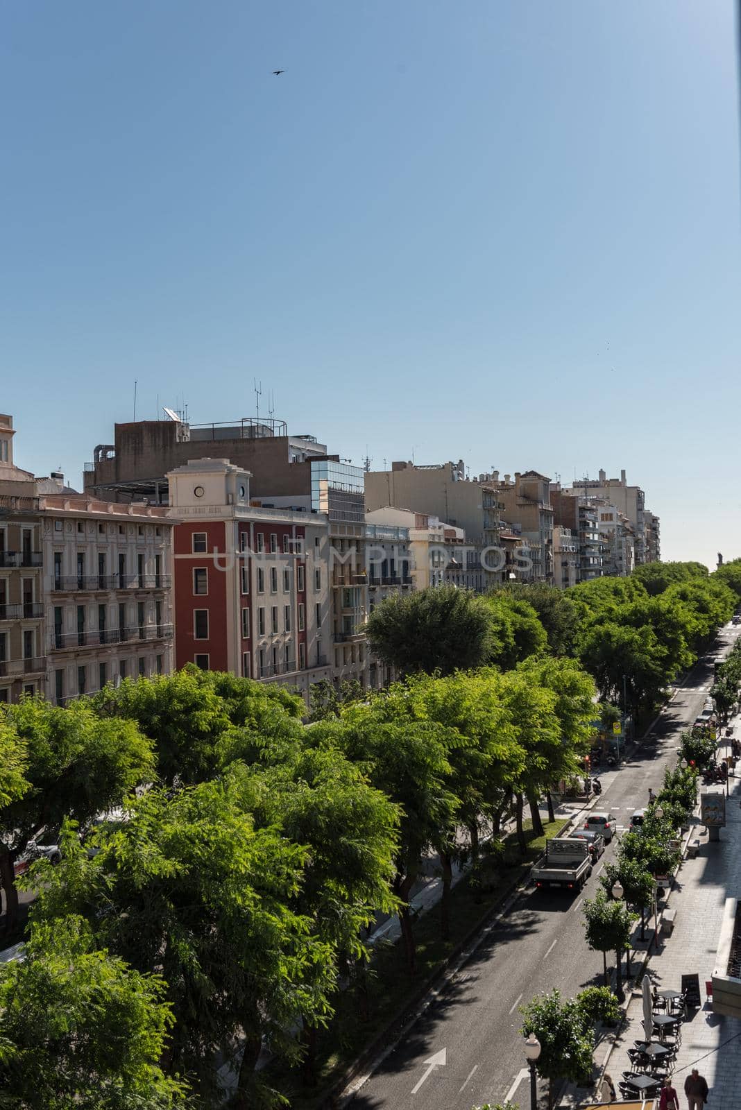 Tarragona, Spain: 2020 September 27: Sunny day in Rambla Nueva street of Tarragona in Spain, in the summer of 2020.