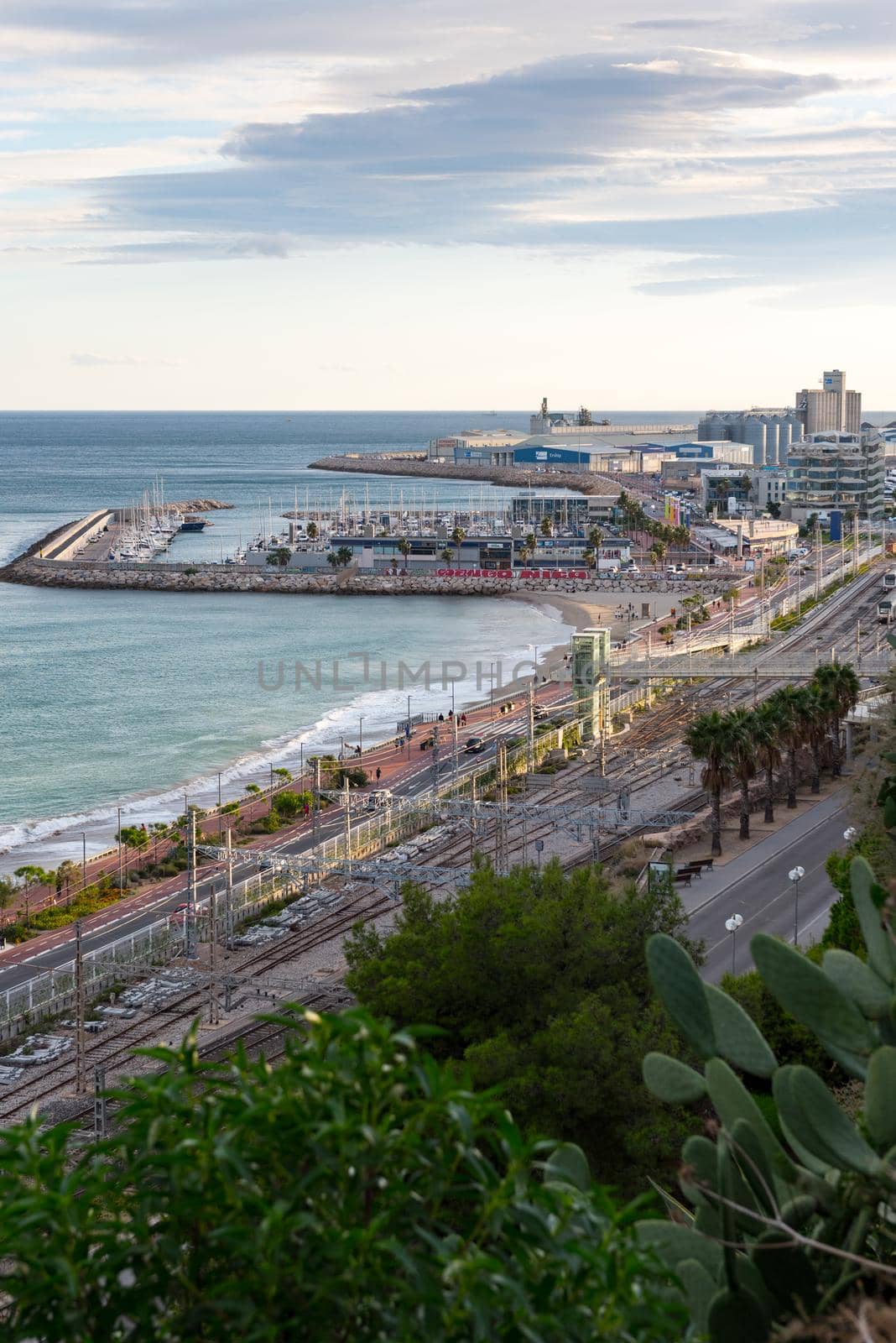 Tarragona, Spain: 2020 September 27: Views of the port of the city of Tarragona in summer in Spain.