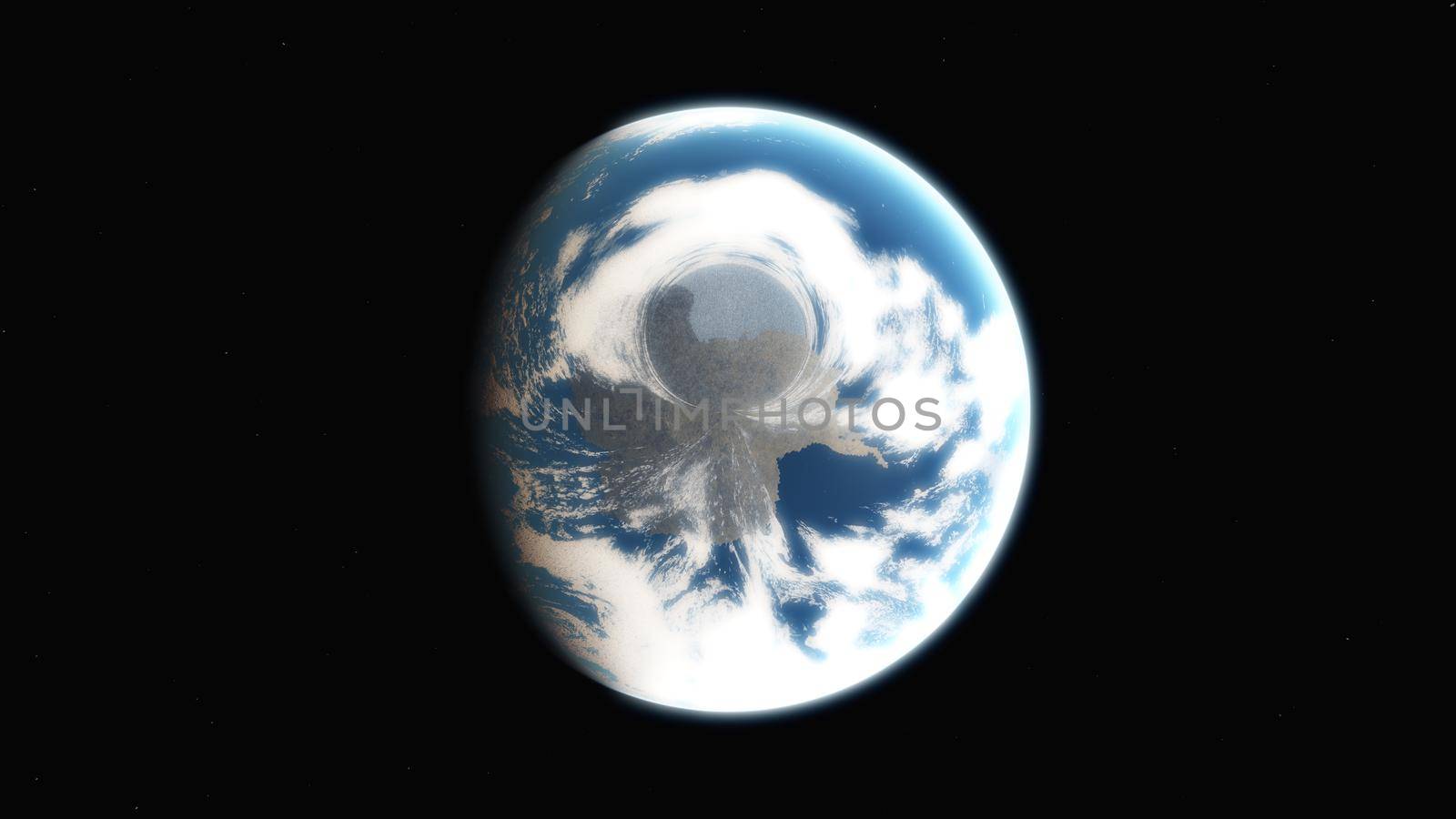 sunrise from planet orbit, 3d illustration render