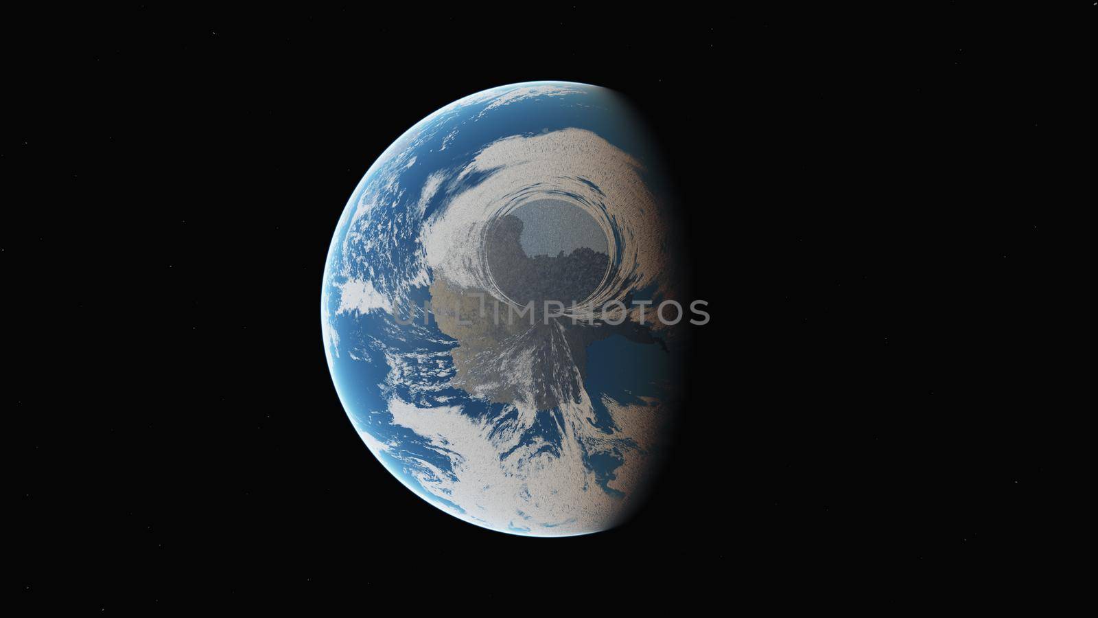 sunrise from planet orbit, 3d illustration render