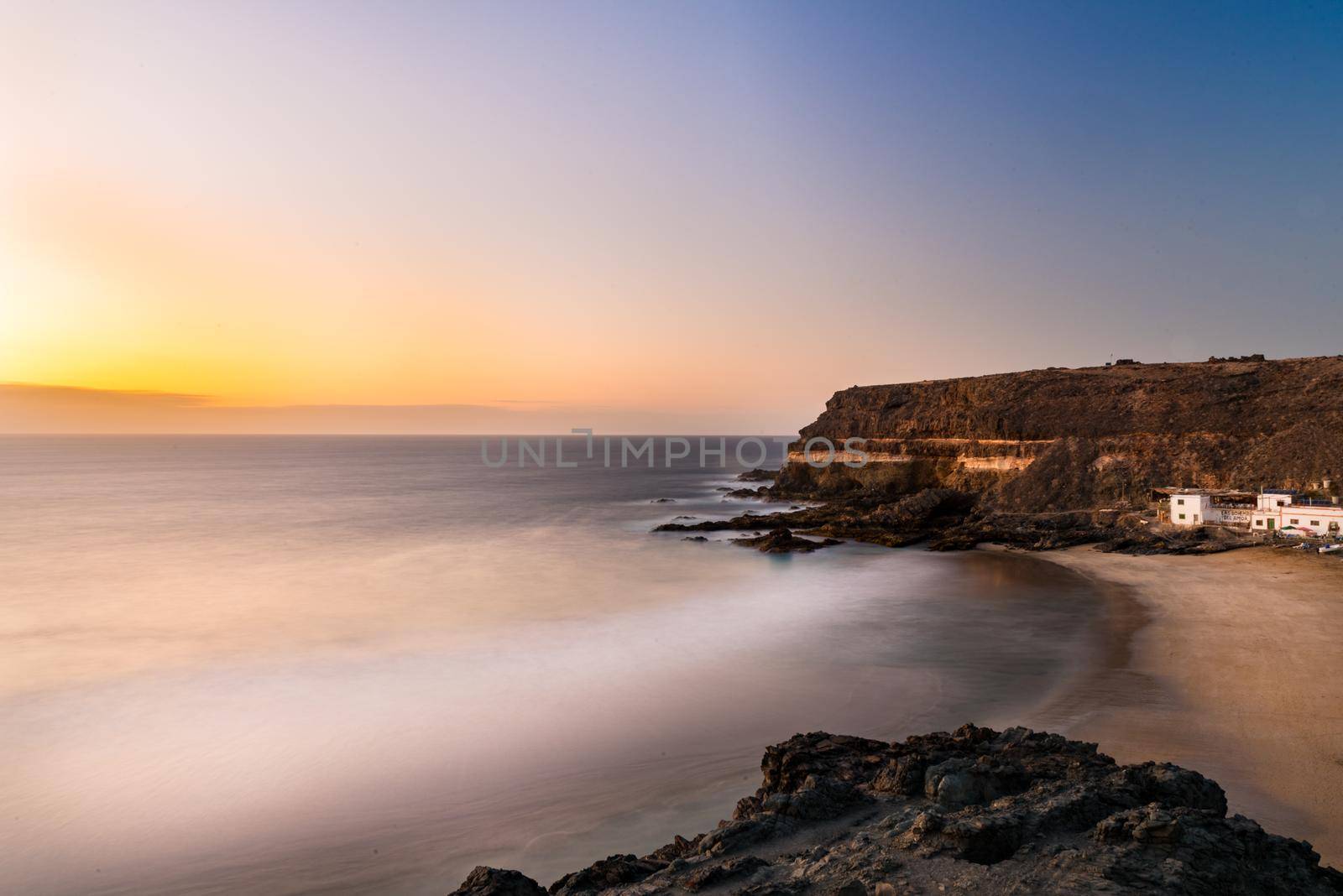 Los Molinos beach in Fuerteventura, Canary Islands in summer 2020.