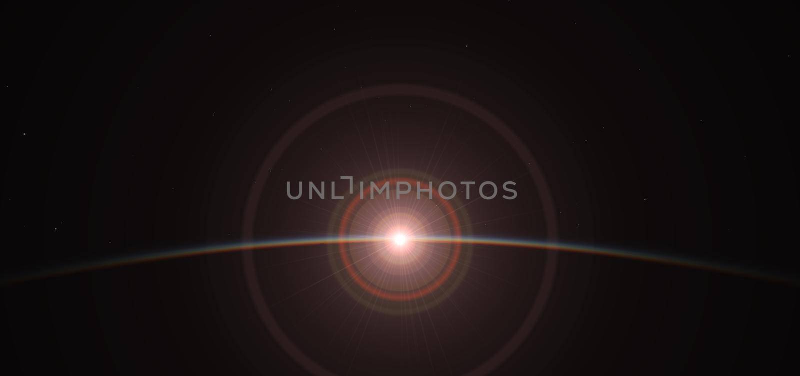 sunrise from planet orbit 3d illustration by alex_nako